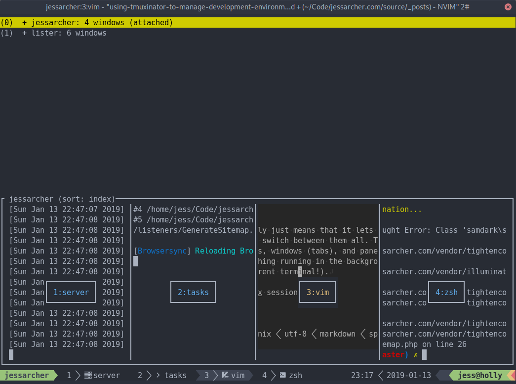 tmuxinator not saving config